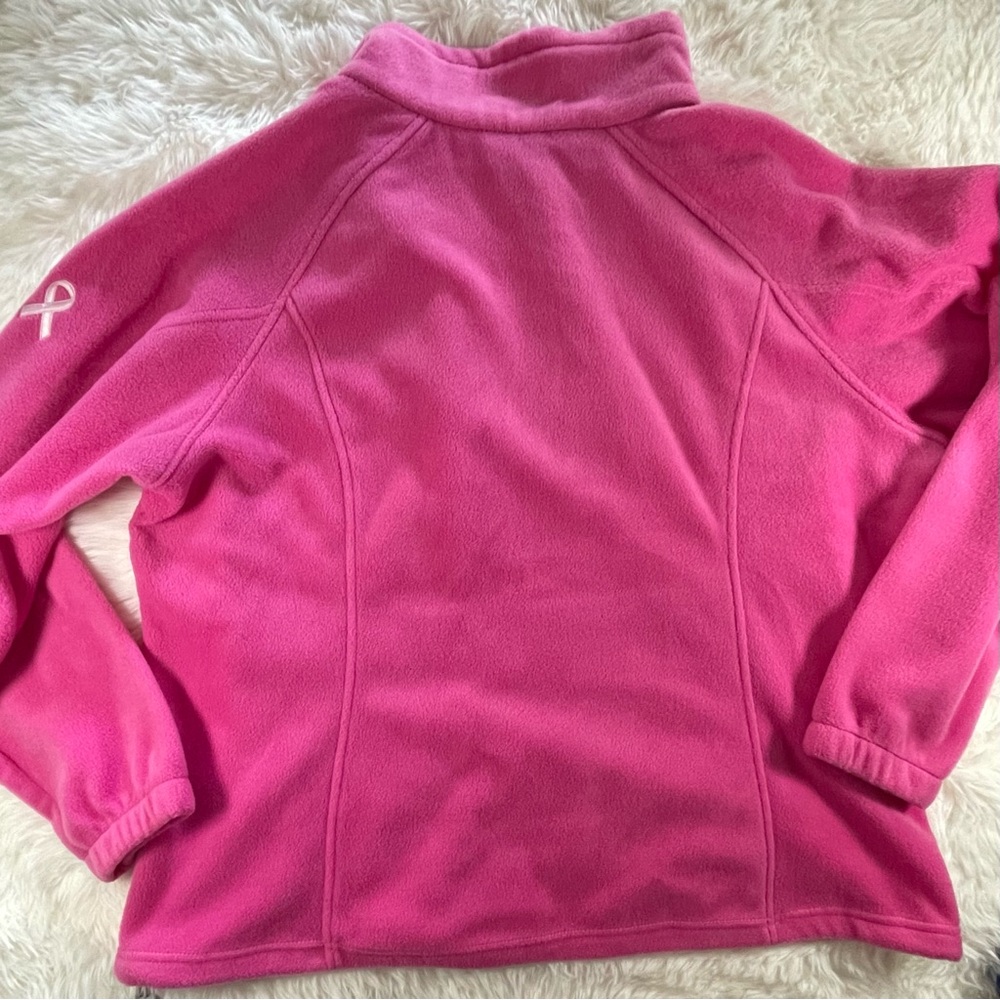 Columbia Women's Bright Pink Fleece Jacket - Breast Cancer Awareness - size 2X🎗️ - Picture 10 of 10